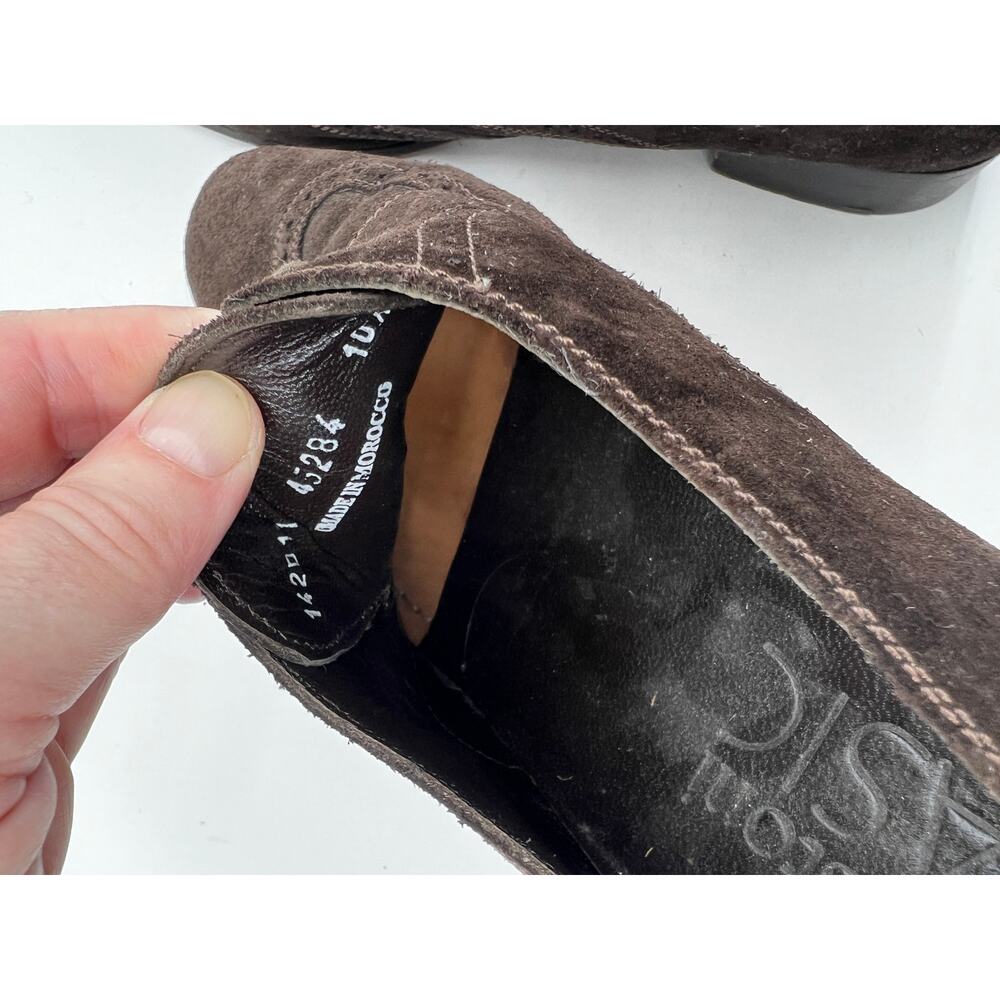 A.Testoni Basic Oxford Suede Leather Brown Shoes … - image 7